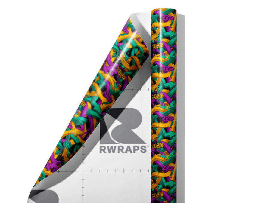 Small Burner Graffiti Wrap Film Sheets~Rwraps Series 914 Small Burner Graffiti Scrolled Sheet~3