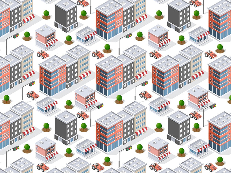 Small Town Sprawl Cityscape Vinyl Wrap Pattern~Rwraps Series 914 Digitally Printed Vinyl Wrap~0