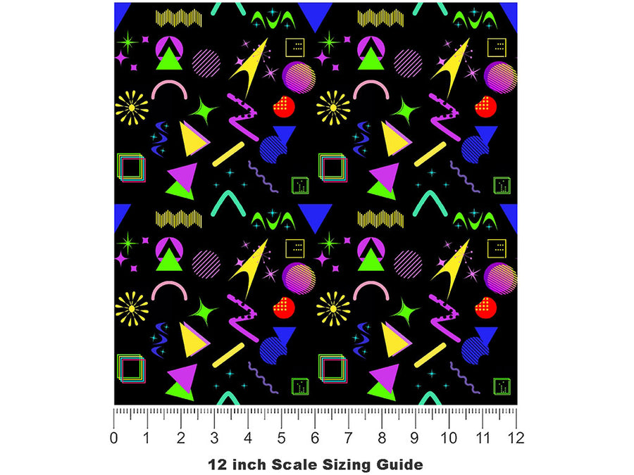 Small Zap Retro Vinyl Film Pattern Size 12 inch Scale~Rwraps Small Zap Retro Sizing Chart~2