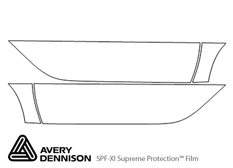 fortwo Avery Dennison Clear Bra Door Cup Precut PPF Diagram