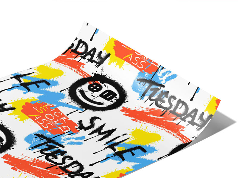 Smile On Graffiti Vinyl Wraps~Rwraps Series 914 Digitally Printed Vinyl Wrap~1