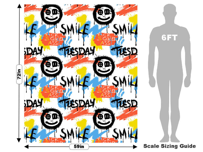 Smile On Graffiti Vehicle Wrap Scale~Rwraps Series 914 Smile On Graffiti Measurements~2