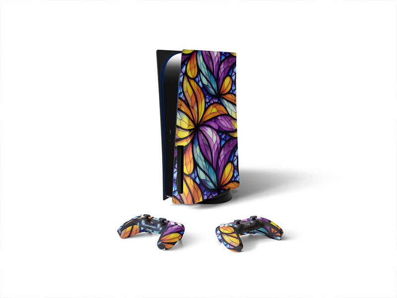 smooth petals stained glass Sony PS5 DIY Skin