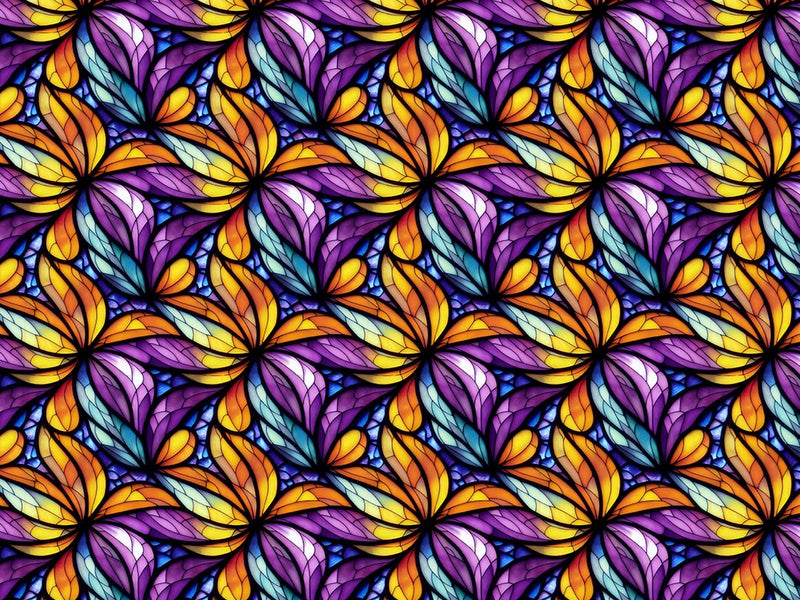 Smooth Petals Stained Glass Vinyl Wrap Pattern~Rwraps Series 914 Digitally Printed Vinyl Wrap~0