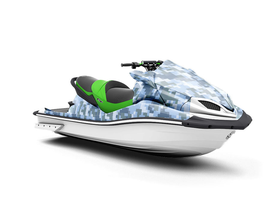 Snow and Sleet Pixel Jet Ski Vinyl Customized Wrap