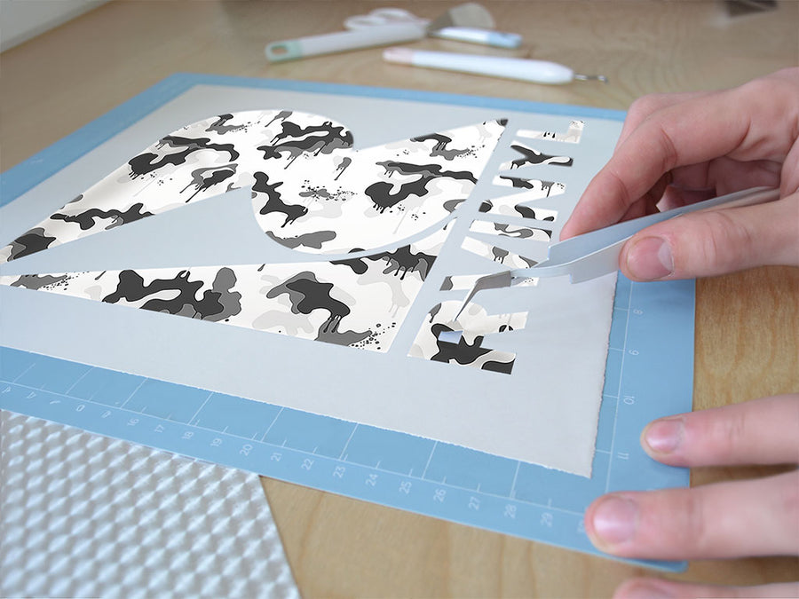 snow graffiti camouflage Easy Weed Craft Vinyl