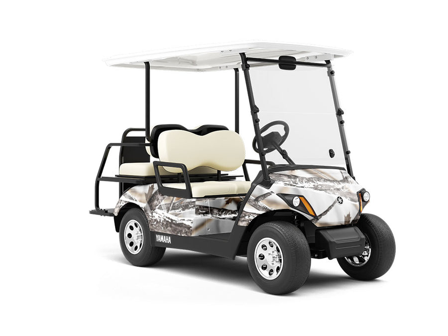 Snowstorm Camouflage Wrapped Golf Cart