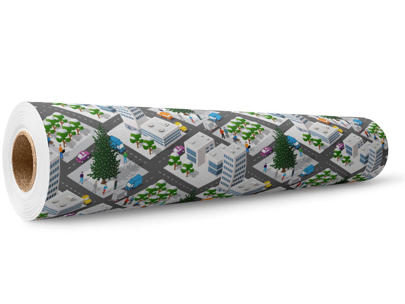 Snowy Streets Cityscape Wrap Film Wholesale Roll~Rwraps Series 914 Digitally Printed Vinyl Roll~5
