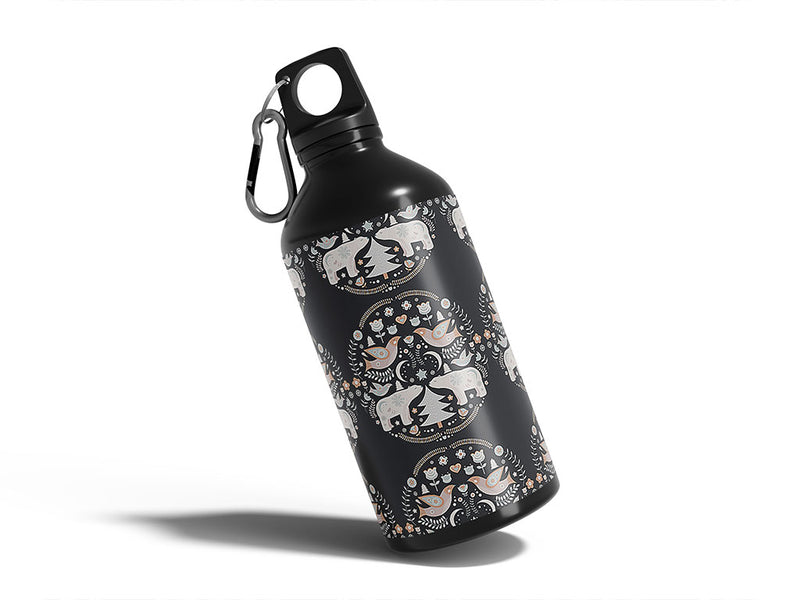snowy sweetness animal Water Bottle DIY Stickers