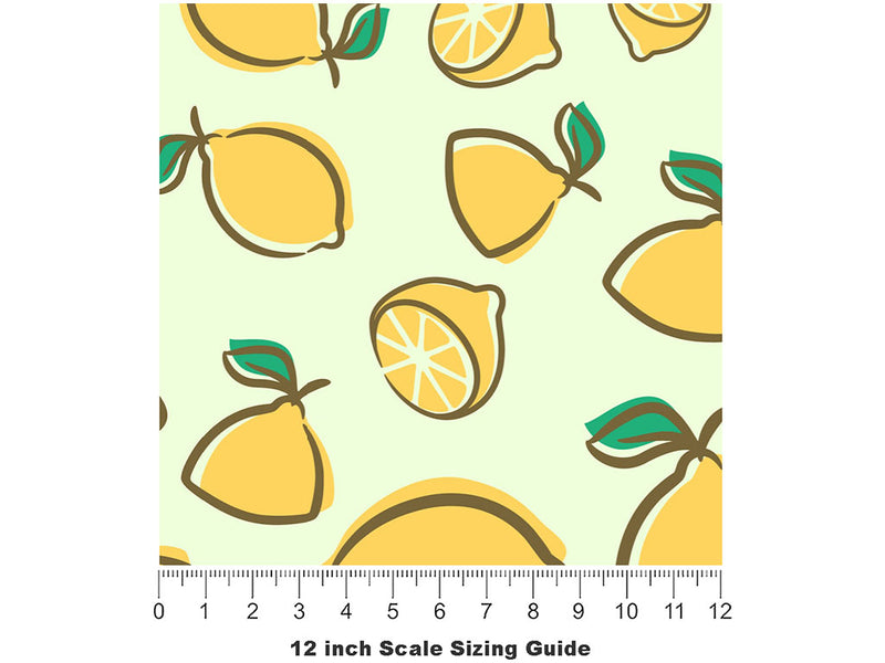 Soft Citrus Fruit Vinyl Film Pattern Size 12 inch Scale~Rwraps Soft Citrus Fruit Sizing Chart~2