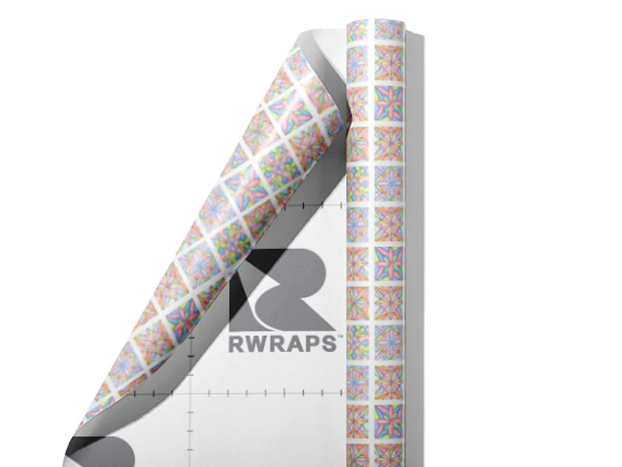 Soft Collage Mosaic Wrap Film Sheets~Rwraps Series 914 Soft Collage Mosaic Scrolled Sheet~3