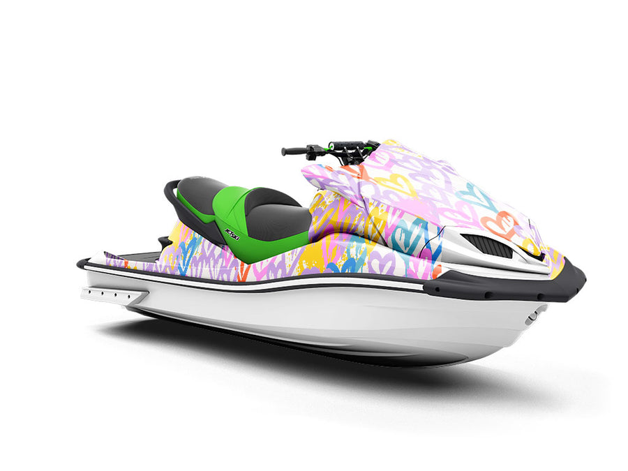 Soft Hearts Graffiti Jet Ski Vinyl Customized Wrap