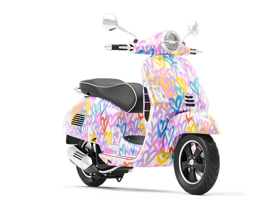 Soft Hearts Graffiti Vespa Scooter Wrap Film