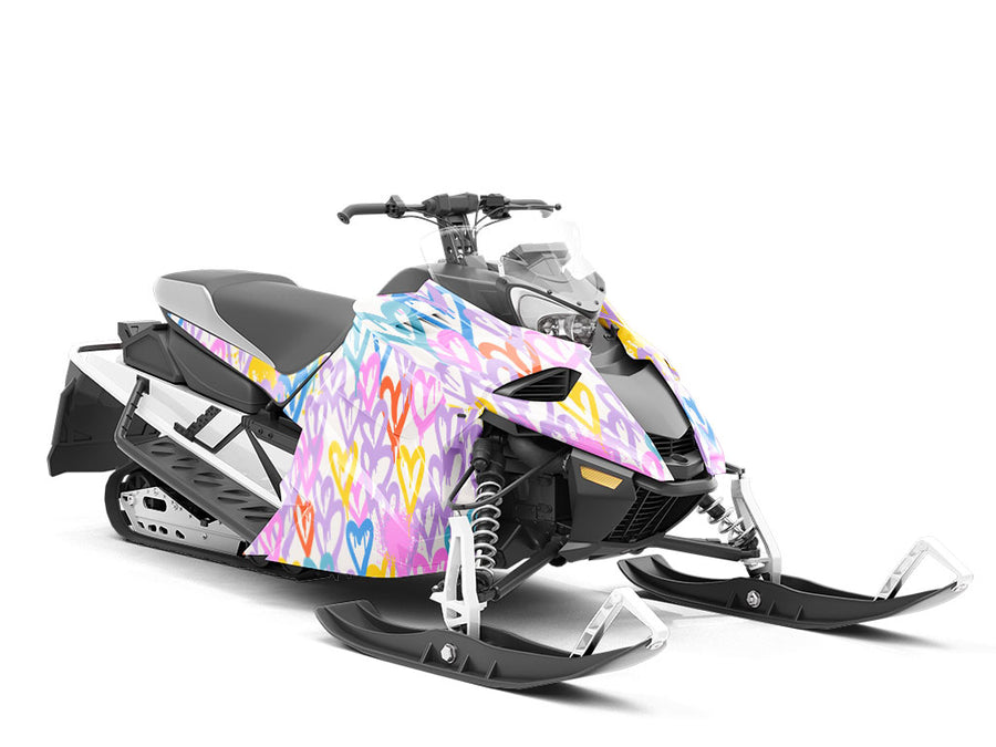 Soft Hearts Graffiti Custom Wrapped Snowmobile