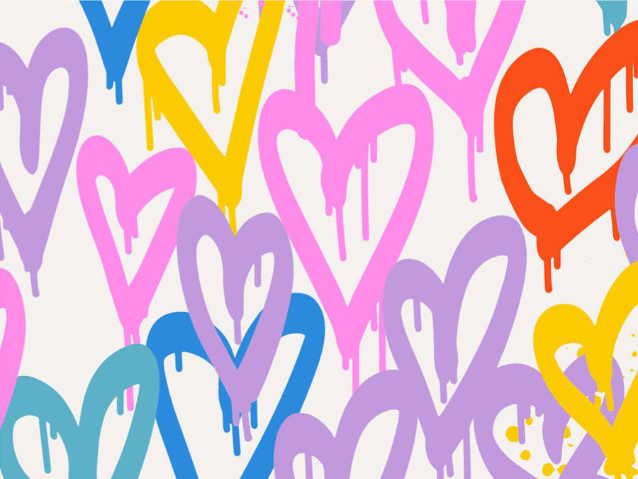 Soft Hearts Graffiti Vinyl Wrap Pattern~Rwraps Series 914 Digitally Printed Vinyl Wrap~0