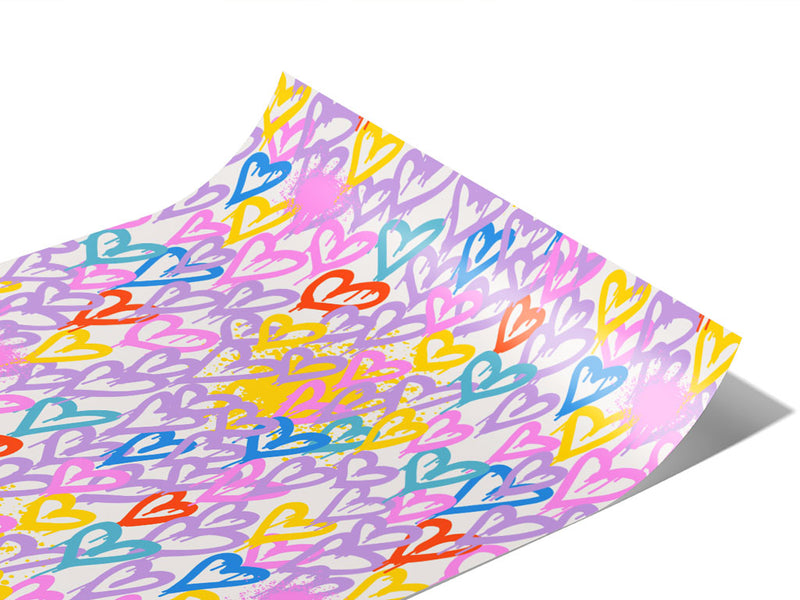 Soft Hearts Graffiti Vinyl Wraps~Rwraps Series 914 Digitally Printed Vinyl Wrap~1