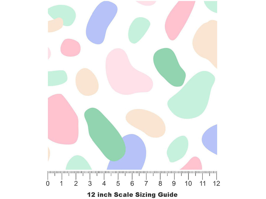 Soft Rainbow Cobblestone Vinyl Film Pattern Size 12 inch Scale~Rwraps Soft Rainbow Cobblestone Sizing Chart~3