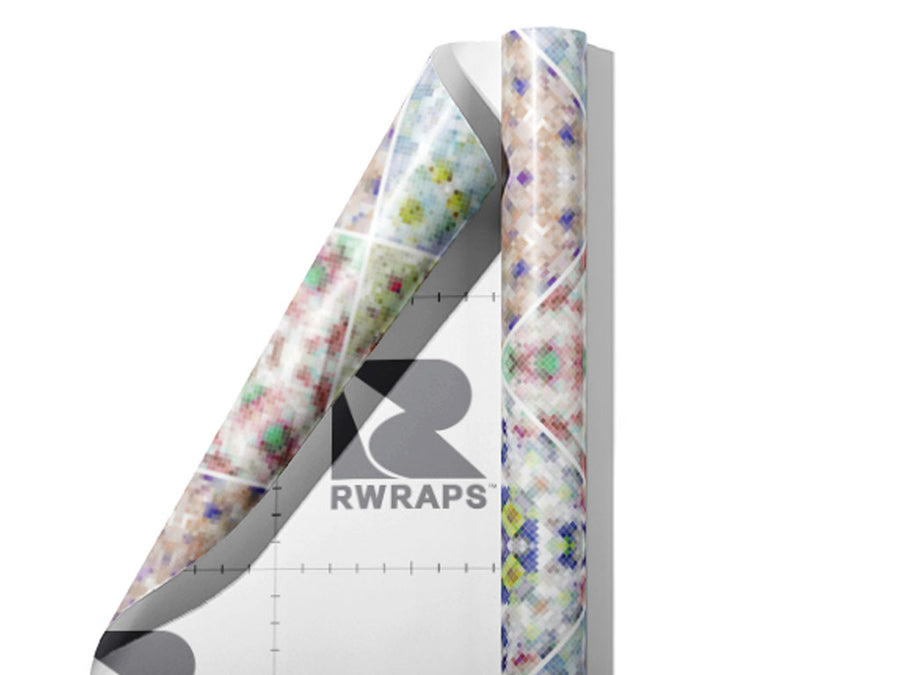 Soft Rainbow Tile Wrap Film Sheets~Rwraps Series 914 Soft Rainbow Tile Scrolled Sheet~4
