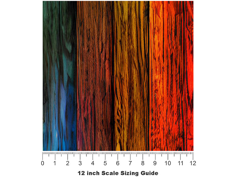 Soft Stain Wood Plank Vinyl Film Pattern Size 12 inch Scale~Rwraps Soft Stain Wood Plank Sizing Chart~3