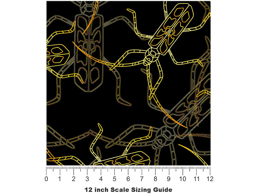 Solid Gold Bug Vinyl Film Pattern Size 12 inch Scale~Rwraps Solid Gold Bug Sizing Chart~2