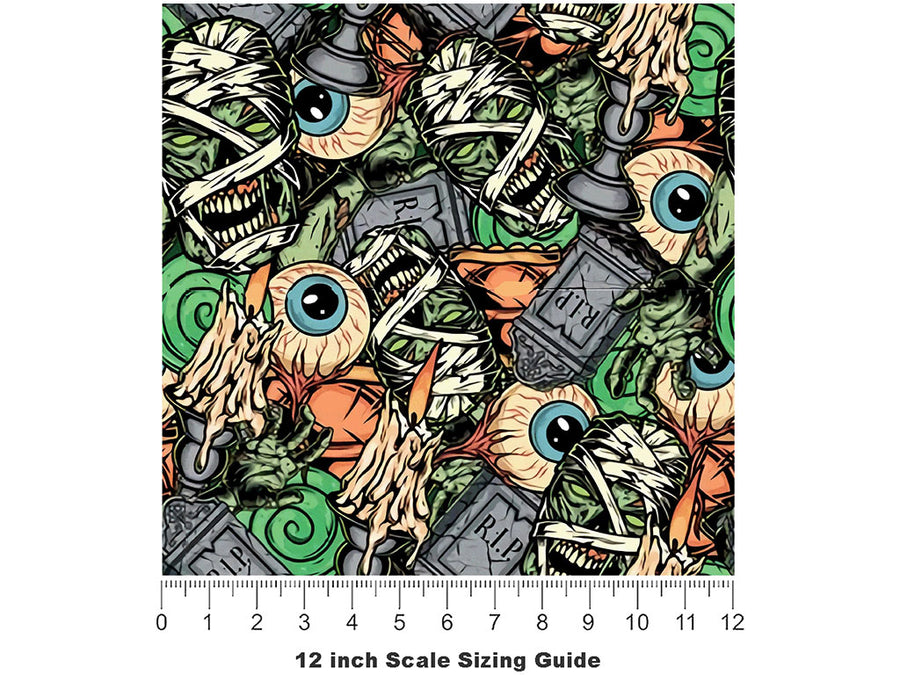Soul Shredding Zombie Vinyl Film Pattern Size 12 inch Scale~Rwraps Soul Shredding Zombie Sizing Chart~2
