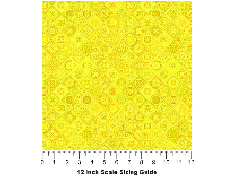 Sour Lemon Mosaic Vinyl Film Pattern Size 12 inch Scale~Rwraps Sour Lemon Mosaic Sizing Chart~2