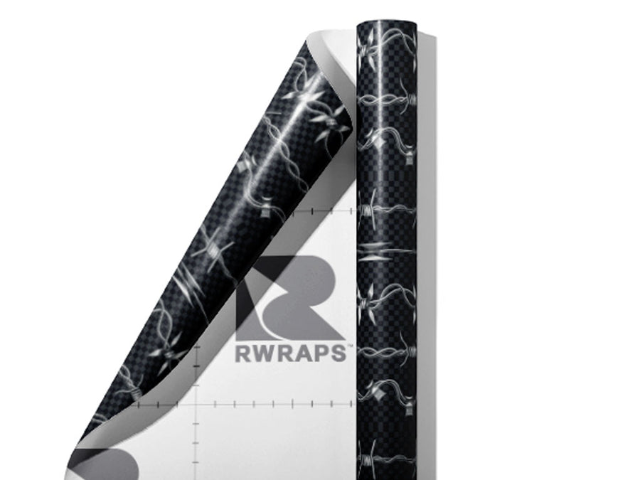 Spiked Variations Barbed Wire Wrap Film Sheets~Rwraps Series 914 Spiked Variations Barbed Wire Scrolled Sheet~3