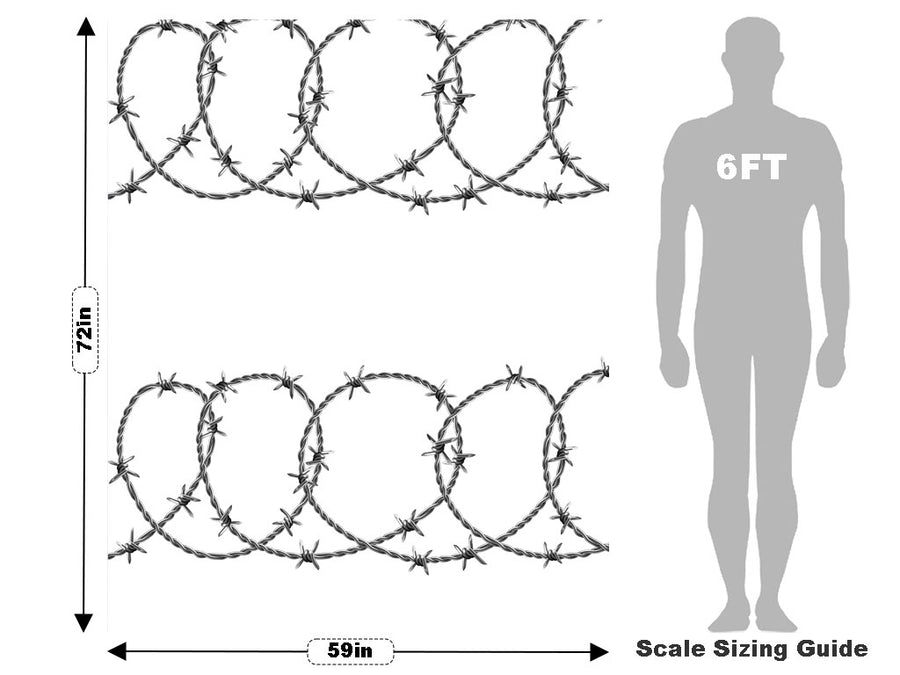 Spiraling Ross Barbed Wire Vehicle Wrap Scale~Rwraps Series 914 Spiraling Ross Barbed Wire Measurements~1