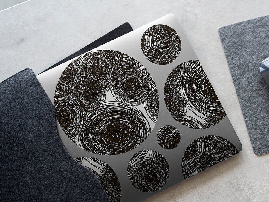 spiraling thoughts abstract geometric DIY Laptop Stickers