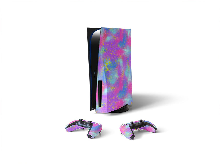 splattered fantasy tie dye Sony PS5 DIY Skin
