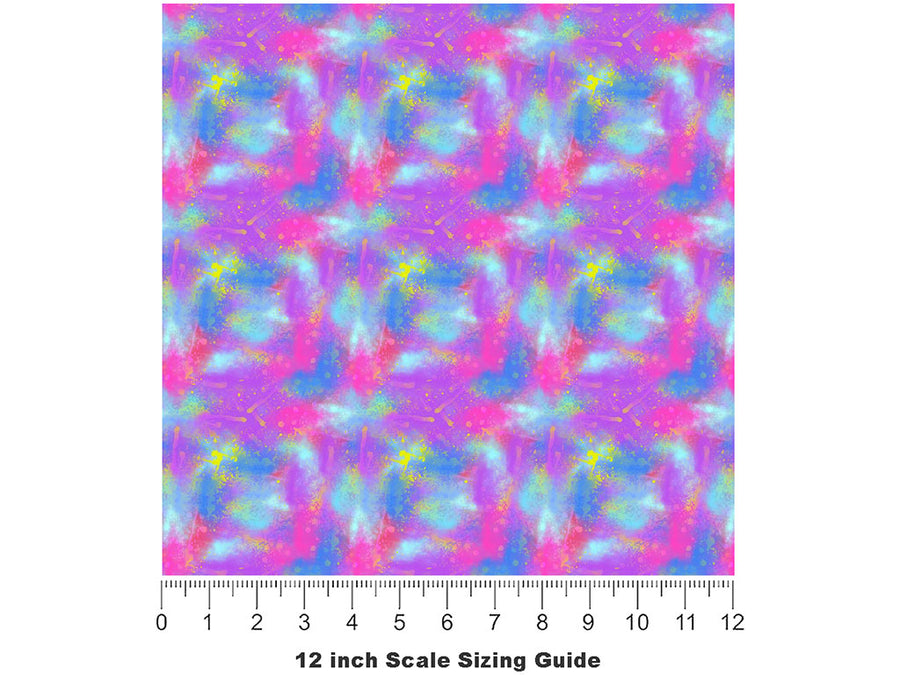 Splattered Fantasy Tie Dye Vinyl Film Pattern Size 12 inch Scale~Rwraps Splattered Fantasy Tie Dye Sizing Chart~2