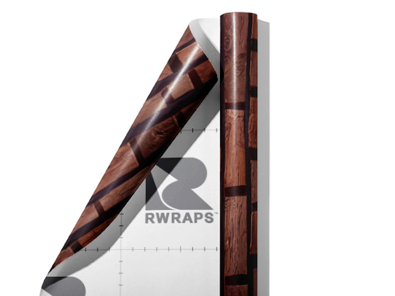 Split Walnut Wooden Parquet Wrap Film Sheets~Rwraps Series 914 Split Walnut Wooden Parquet Scrolled Sheet~4