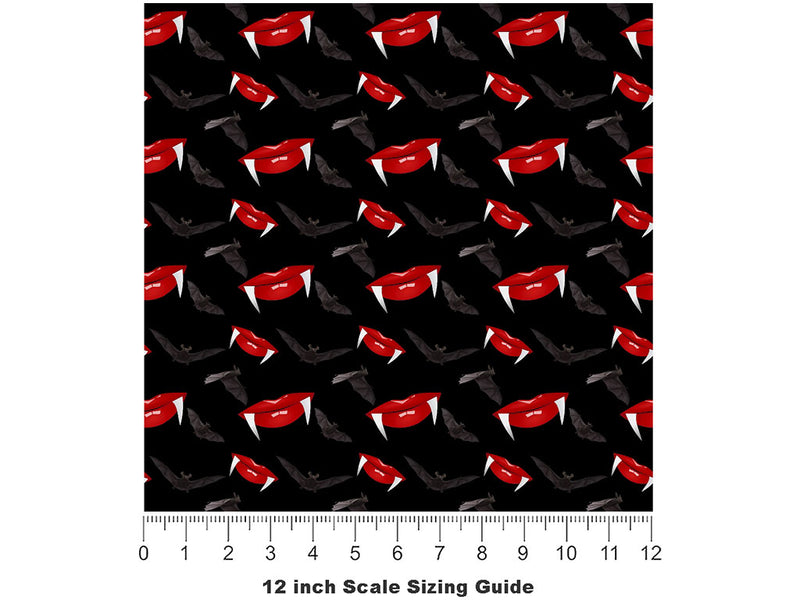 Spooky Night Vampire Vinyl Film Pattern Size 12 inch Scale~Rwraps Spooky Night Vampire Sizing Chart~2