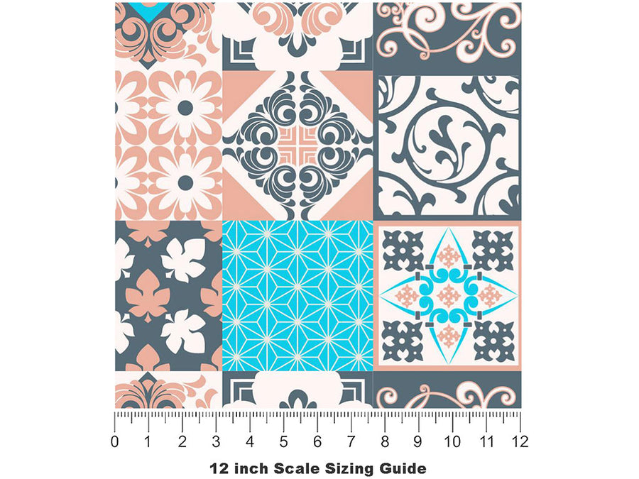 Spring Tile Vinyl Film Pattern Size 12 inch Scale~Rwraps Spring Tile Sizing Chart~3