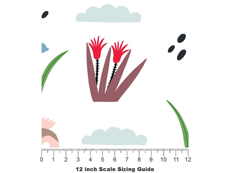 Springtime Strut Birds Vinyl Film Pattern Size 12 inch Scale~Rwraps Springtime Strut Birds Sizing Chart~2