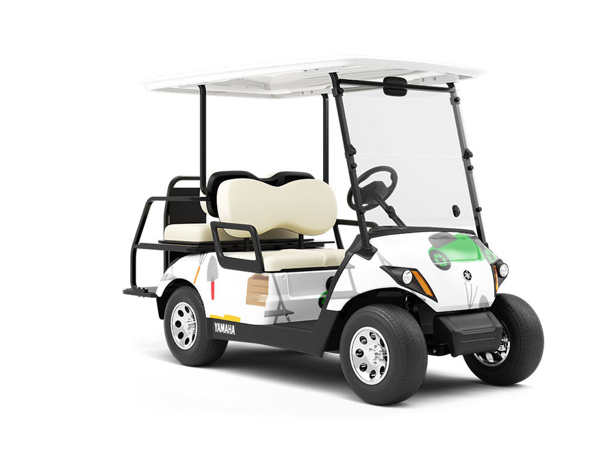 Springtime Work Gardening Wrapped Golf Cart