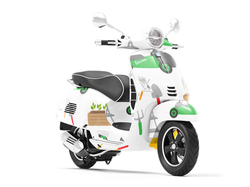 Springtime Work Gardening Vespa Scooter Wrap Film