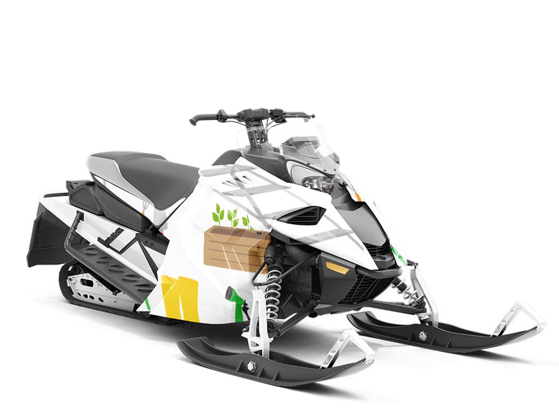 Springtime Work Gardening Custom Wrapped Snowmobile