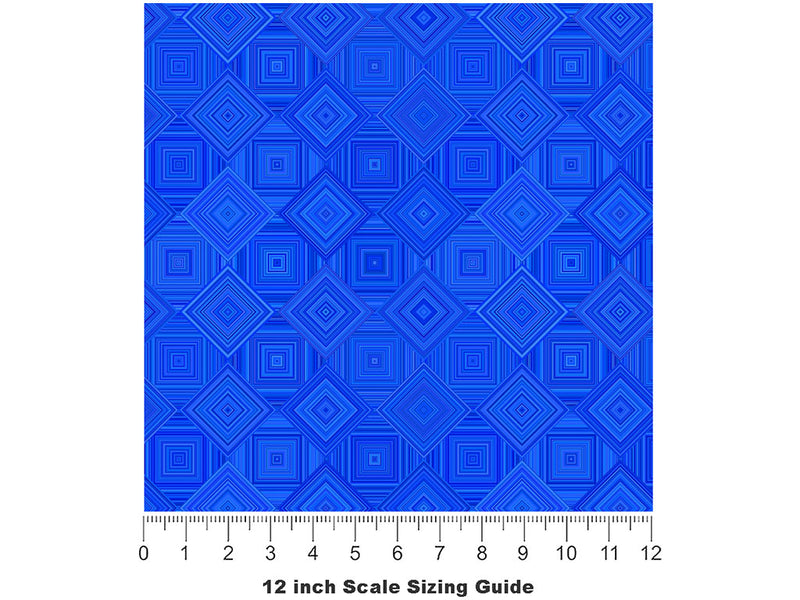 Squares De France Mosaic Vinyl Film Pattern Size 12 inch Scale~Rwraps Squares De France Mosaic Sizing Chart~2