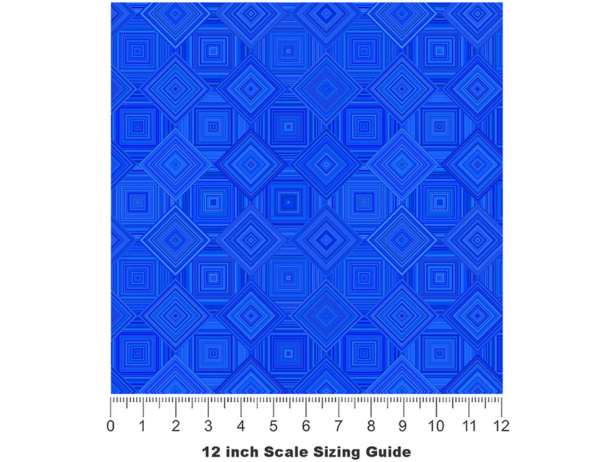 Squares De France Mosaic Vinyl Film Pattern Size 12 inch Scale~Rwraps Squares De France Mosaic Sizing Chart~2