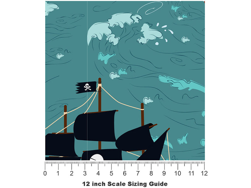 SS Treasure Pirate Vinyl Film Pattern Size 12 inch Scale~Rwraps SS Treasure Pirate Sizing Chart~2