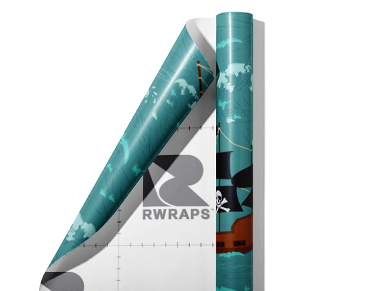 SS Treasure Pirate Wrap Film Sheets~Rwraps Series 914 SS Treasure Pirate Scrolled Sheet~3