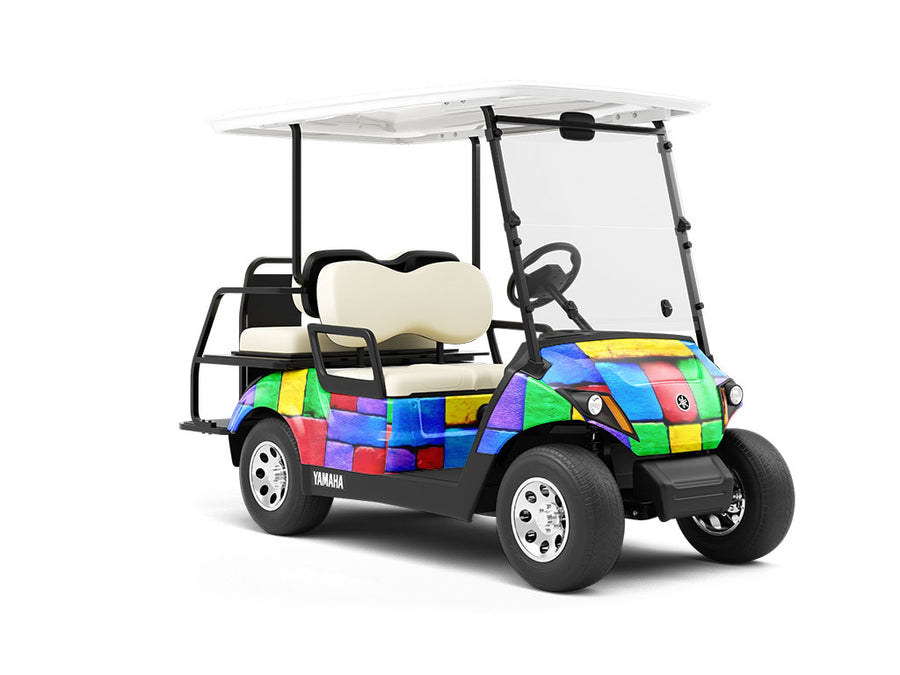 Stacked Brick Wrapped Golf Cart