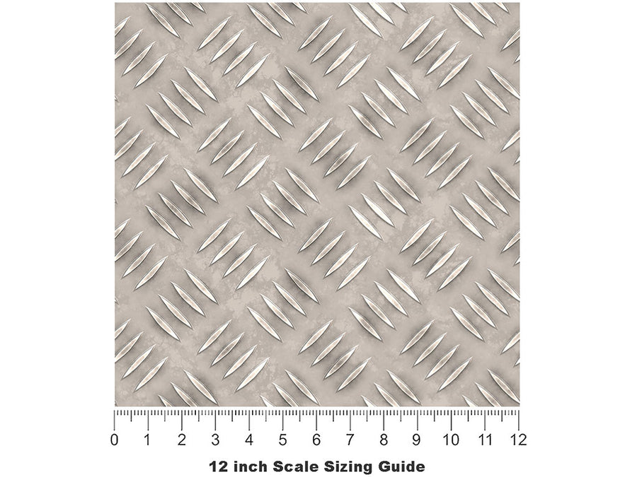Stainless Steel Diamond Plate Vinyl Film Pattern Size 12 inch Scale~Rwraps Stainless Steel Sizing Chart~2