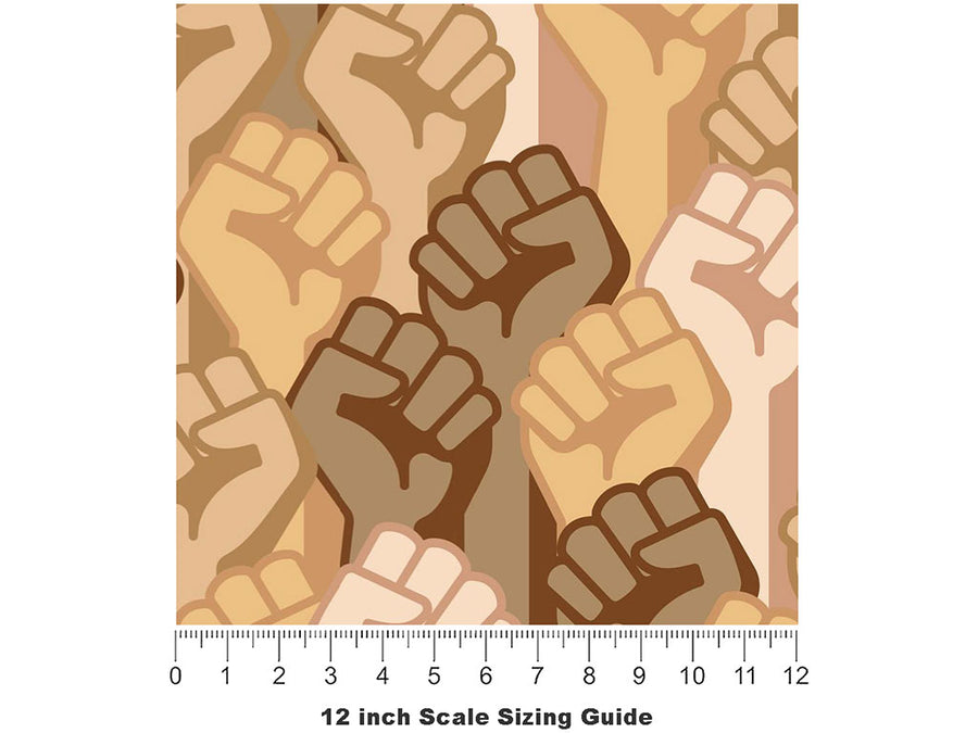 Stand Strong Americana Vinyl Film Pattern Size 12 inch Scale~Rwraps Stand Strong Americana Sizing Chart~3