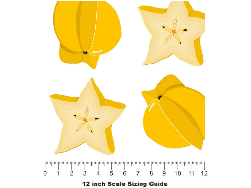 Star King Fruit Vinyl Film Pattern Size 12 inch Scale~Rwraps Star King Fruit Sizing Chart~2