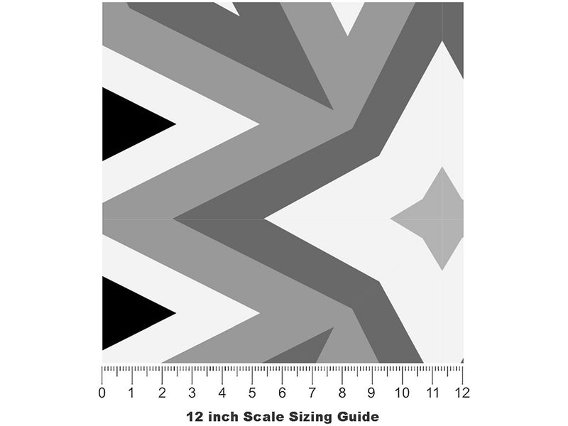Starry Eyes Art Deco Vinyl Film Pattern Size 12 inch Scale~Rwraps Starry Eyes Art Deco Sizing Chart~2