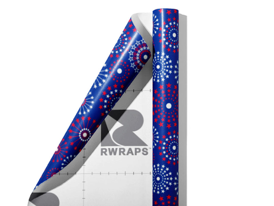 Starry Skies Americana Wrap Film Sheets~Rwraps Series 914 Starry Skies Americana Scrolled Sheet~4