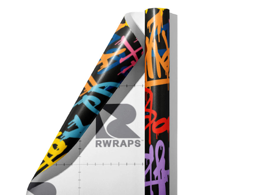 Stay Wild Graffiti Wrap Film Sheets~Rwraps Series 914 Stay Wild Graffiti Scrolled Sheet~4