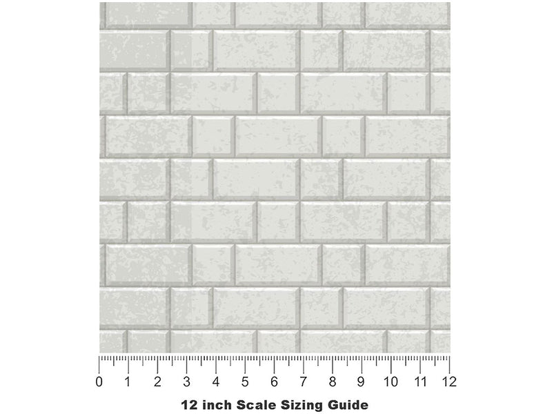 Stepped Grey Brick Vinyl Film Pattern Size 12 inch Scale~Rwraps Stepped Grey Brick Sizing Chart~3